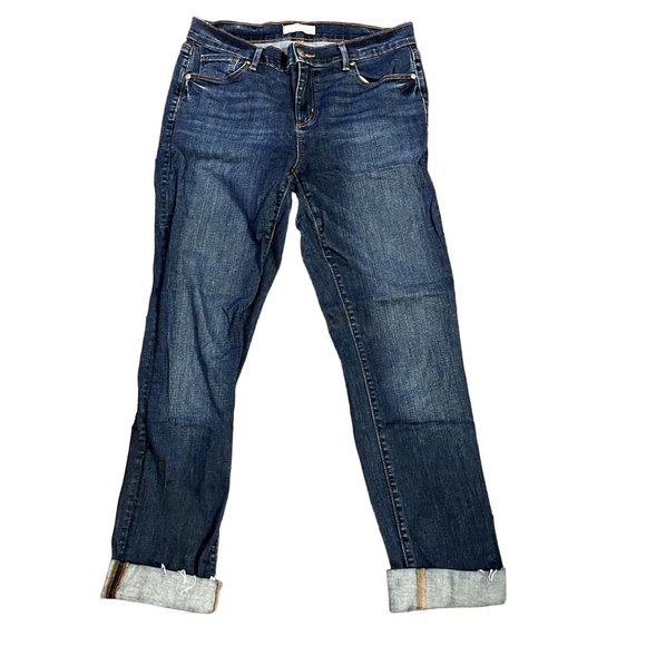 LOFT Denim - LOFT by Ann Taylor Cotton Blend Modern Straight Cuffed Denim Jeans Size 30